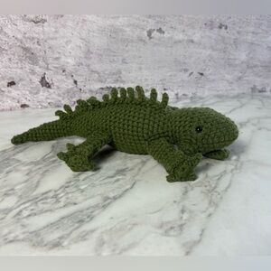 Handcrafted Crochet Green Iguana Amigurumi | Handmade Plush Reptile | 13”